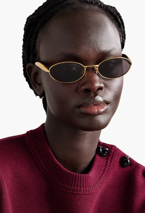 Sardine Oval-Frame Gold-Tone Sunglasses